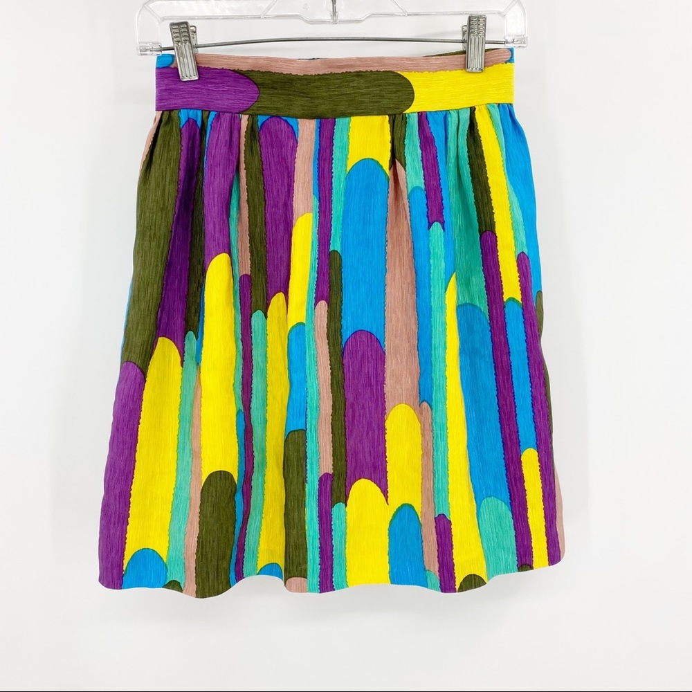 Tibi Multicolor Silk Skirt 0